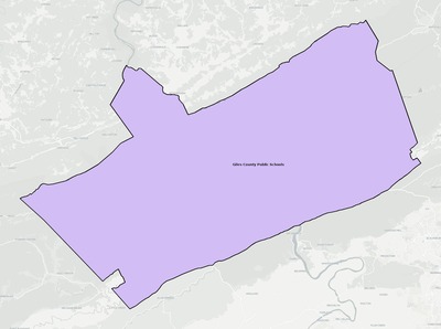 Giles County VA school district boundaries map