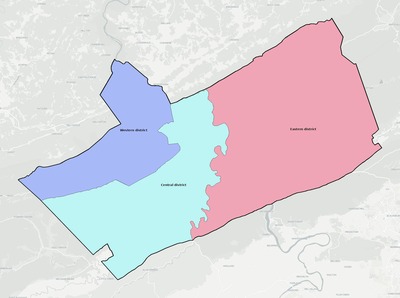 Giles County VA townships and subdivisions map