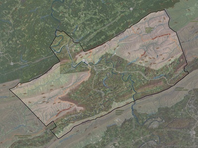 Giles County VA USGS imagery and topo map