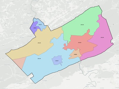 Giles County VA ZIP code boundaries map