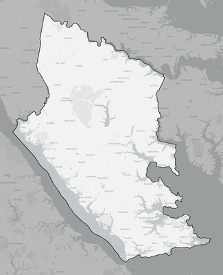 Gloucester County VA county basemap context