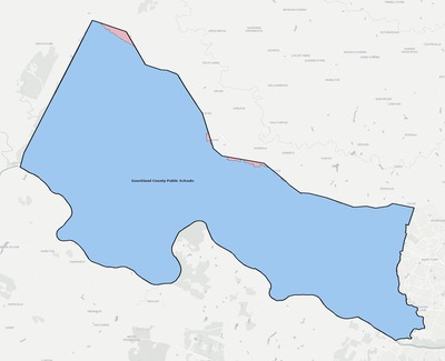 Goochland County VA school district boundaries map
