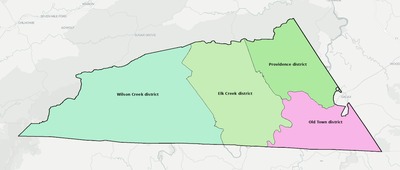 Grayson County VA townships and subdivisions map