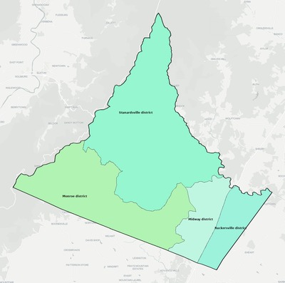 Greene County VA townships and subdivisions map