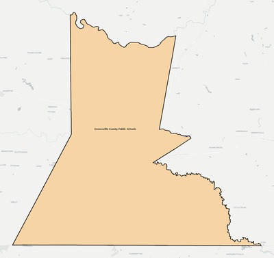 Greensville County VA school district boundaries map