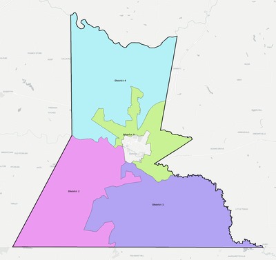 Greensville County VA townships and subdivisions map