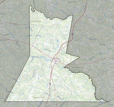 Greensville County VA USGS topo map