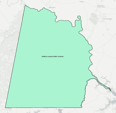 Halifax County VA school district boundaries map