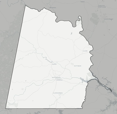 Halifax County VA county basemap context