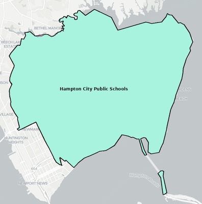 Hampton County VA school district boundaries map