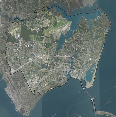 Hampton County VA USGS imagery and topo map