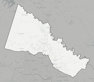 Hanover County VA county basemap context
