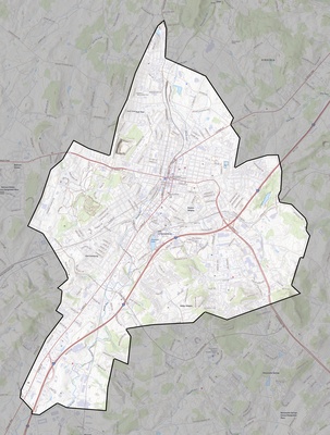 Harrisonburg County VA USGS topo map