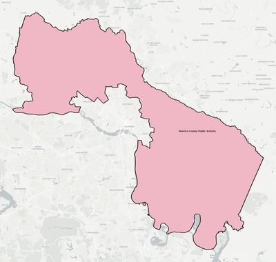 Henrico County VA school district boundaries map