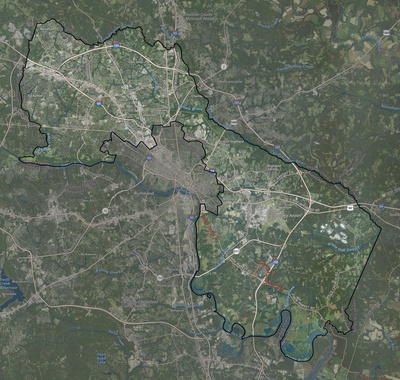 Henrico County VA USGS imagery and topo map