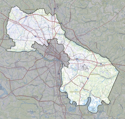 Henrico County VA USGS topo map