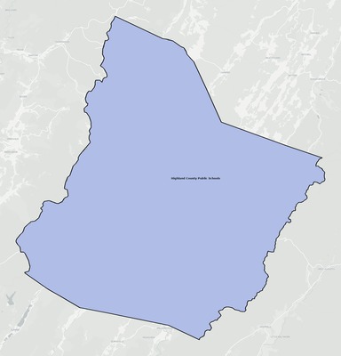 Highland County VA school district boundaries map