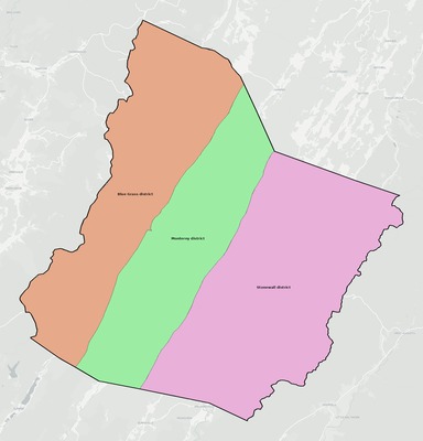 Highland County VA townships and subdivisions map