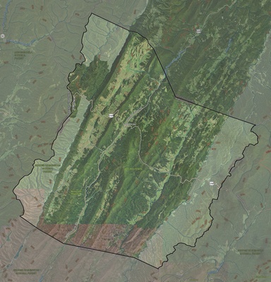 Highland County VA USGS imagery and topo map