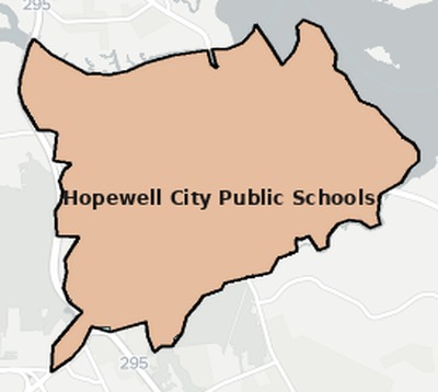 Hopewell County VA school district boundaries map