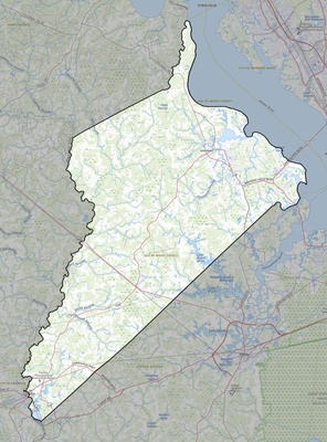 Isle of Wight County VA USGS topo map