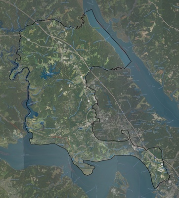 James City County VA USGS imagery and topo map