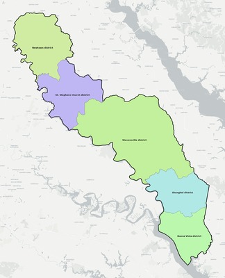 King and Queen County VA townships and subdivisions map
