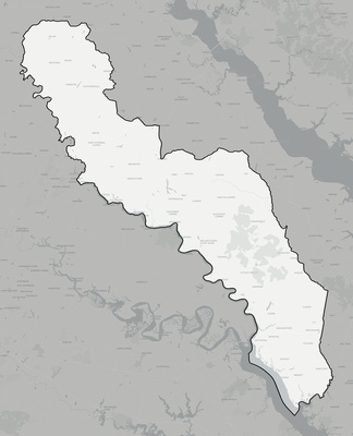 King and Queen County VA county basemap context