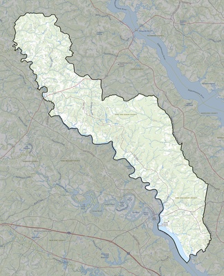 King and Queen County VA USGS topo map