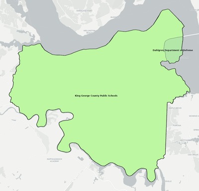 King George County VA school district boundaries map