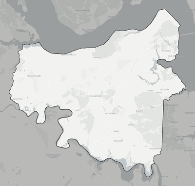 King George County VA county basemap context