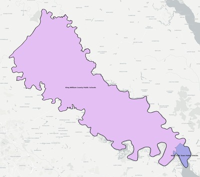 King William County VA school district boundaries map