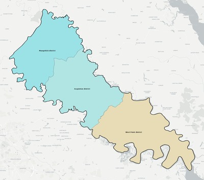 King William County VA townships and subdivisions map