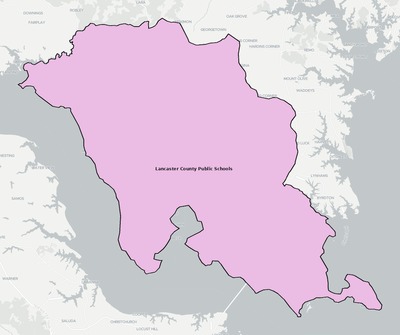 Lancaster County VA school district boundaries map