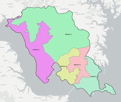 Lancaster County VA townships and subdivisions map