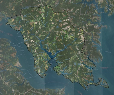 Lancaster County VA USGS imagery and topo map
