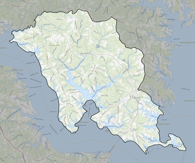 Lancaster County VA USGS topo map