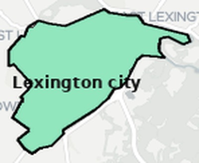 Lexington County VA townships and subdivisions map
