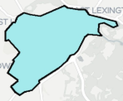 Lexington County VA ZIP code boundaries map