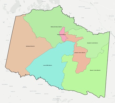 Lunenburg County VA townships and subdivisions map