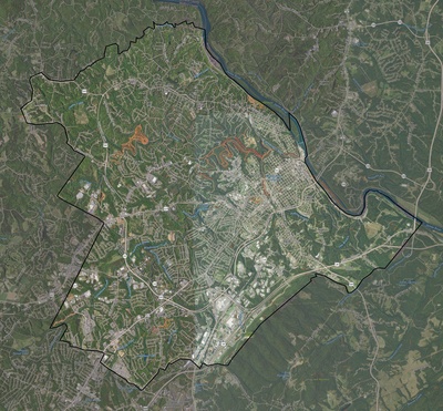 Lynchburg County VA USGS imagery and topo map