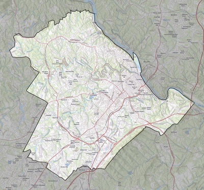 Lynchburg County VA USGS topo map
