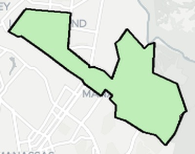 Manassas Park County VA school district boundaries map