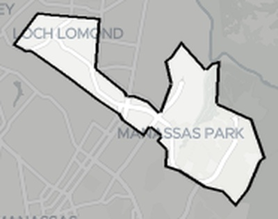 Manassas Park County VA county basemap context