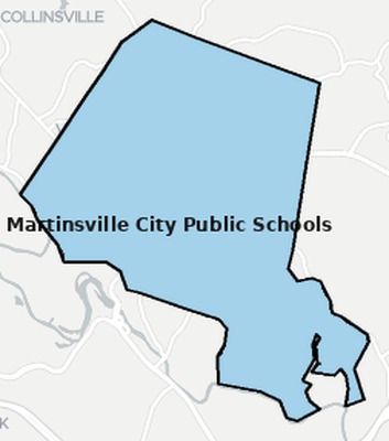 Martinsville County VA school district boundaries map