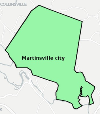 Martinsville County VA townships and subdivisions map