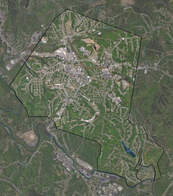 Martinsville County VA USGS imagery and topo map