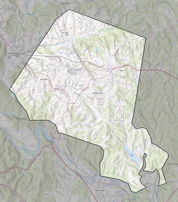 Martinsville County VA USGS topo map