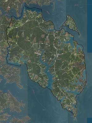 Mathews County VA USGS imagery and topo map