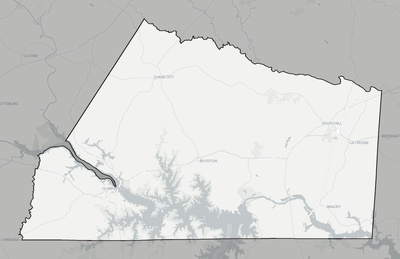 Mecklenburg County VA county basemap context